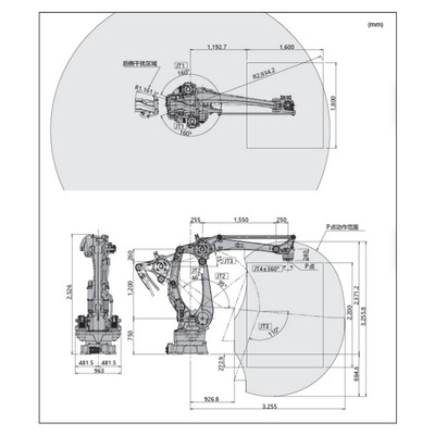 Ρομπότ CP500L 6axis Kawasaki με την πένσα για το βραχίονα ρομπότ που χειρίζεται και Palletizing