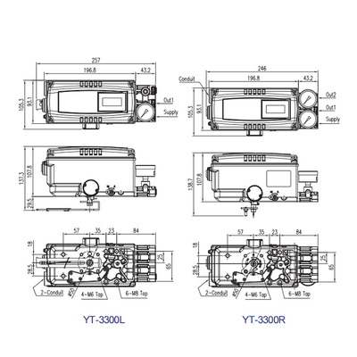 Έξυπνο Φίσερ πνευματικό Positioner Rotork YTC ήλεκτρο yt-3300 βαλβίδα yt-3350