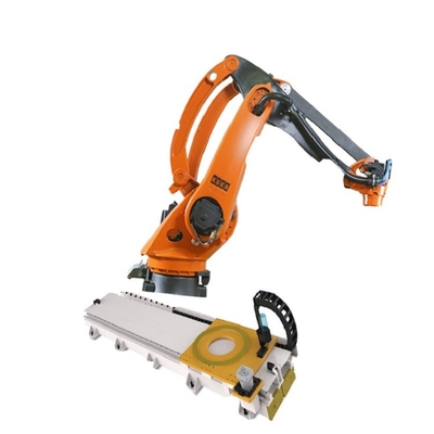 Το KR 40 PA 4 περικόβει Palletizing Kuka το ωφέλιμο φορτίο 40KG βραχιόνων ρομπότ με τη ράγα ρομπότ GBS