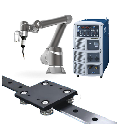 Βραχίονας ρομπότ του TM TM5-900 Cobot με τον οξυγονοκολλητή φανών συγκόλλησης TBI OTC και το σύστημα ραγών