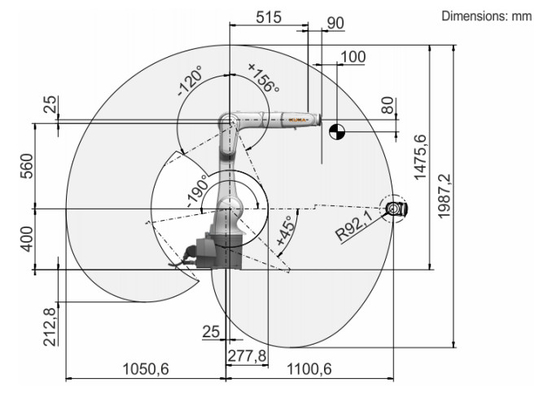 GBS KR10 r1100-2 KUKA βιομηχανική ράγα διαδρομής ρομπότ γραμμική για το βραχίονα ρομπότ συγκόλλησης