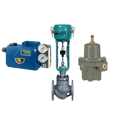 Βαλβίδα ελέγχου ροής με Positioner βαλβίδων Foxboro SRD991 και φίλτρων του Φίσερ 67CFR το ρυθμιστή