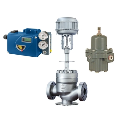 Positioner βαλβίδων Foxboro SRD991 με το ρυθμιστή φίλτρων του Φίσερ 67CFR και τη βαλβίδα ελέγχου ροής
