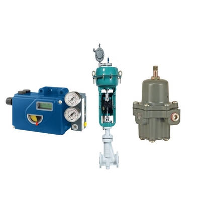 Positioner βαλβίδων Foxboro SRD991 με το ρυθμιστή φίλτρων του Φίσερ 67CFR και τη βαλβίδα ελέγχου ροής