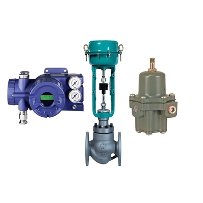 Positioner βαλβίδων Foxboro SRD960 με το ρυθμιστή φίλτρων του Φίσερ 67CFR και τη βαλβίδα ελέγχου ροής
