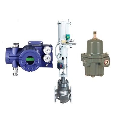 Positioner βαλβίδων Foxboro SRD960 με το ρυθμιστή φίλτρων του Φίσερ 67CFR και τη βαλβίδα ελέγχου ροής