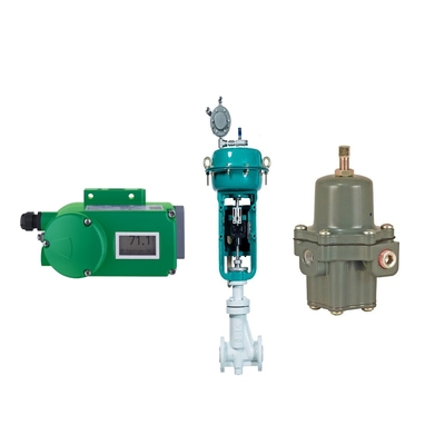 Βαλβίδα ελέγχου ροής με Foxboro SRD998 Valve Positioner και Fisher 67CFR Filter Regulator