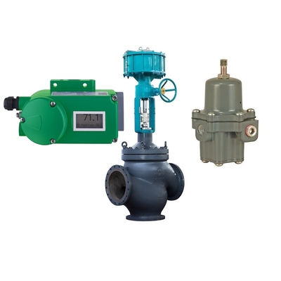 Βαλβίδα ελέγχου ροής με Foxboro SRD998 Valve Positioner και Fisher 67CFR Filter Regulator