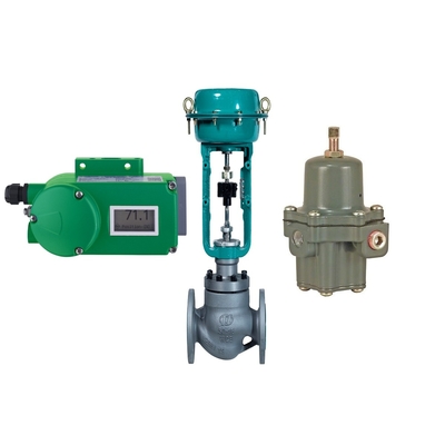 Βαλβίδα ελέγχου ροής με Foxboro SRD998 Valve Positioner και Fisher 67CFR Filter Regulator