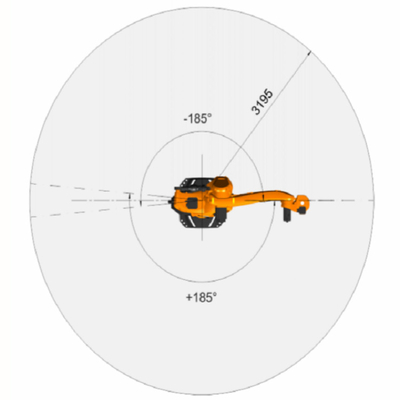 KR 120 R3200 PA Kuka 6 άξονας Βιομηχανικό ρομπότ βραχίονα με CNGBS Gripper OEM ως εξοπλισμό χειρισμού υλικών Ρομπότ παλετοποίησης