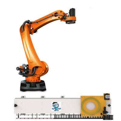KUKA Ρομπότ Παλετιστοποίησης KR 240 R3200 PA Με Σιδηροτροχιές Οδηγού CNGBS Ως Αυτοματοποιημένο Ρομπότ Παλετιστοποίησης Βιομηχανικού Ρομπότ