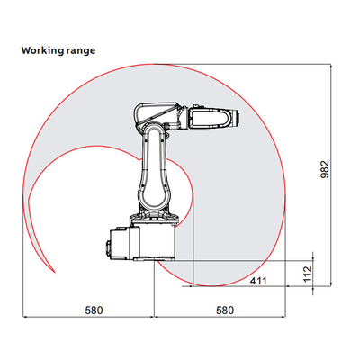 ABB IRB120 με 6 άξονες Ρομποτικό βραχίονα με ωφέλιμο φορτίο 3kg 580mm για διάλεξη και τοποθέτηση ως μηχανή συναρμολόγησης