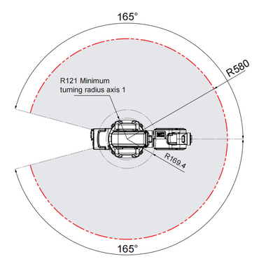 ABB IRB120 με 6 άξονες Ρομποτικό βραχίονα με ωφέλιμο φορτίο 3kg 580mm για διάλεξη και τοποθέτηση ως μηχανή συναρμολόγησης