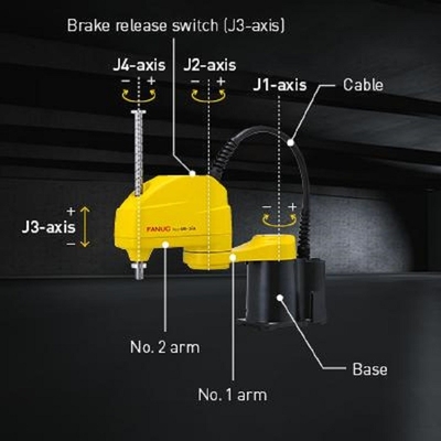 4 άξονες Σκάρα Ρομπότ SR-3iA με 3kg ωφέλιμο φορτίο Ρομποτικό βραχίονα ως μηχανή επιλογής και τοποθέτησης για χειρισμό