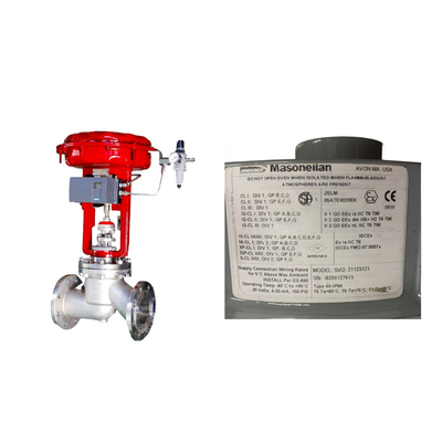 Η διάσημη Κίνα Pneumatic βαλβίδα ελέγχου με Masoneilan SVI2-21123121 positioner και ASCO βαλβίδα ηλεκτροσόκ