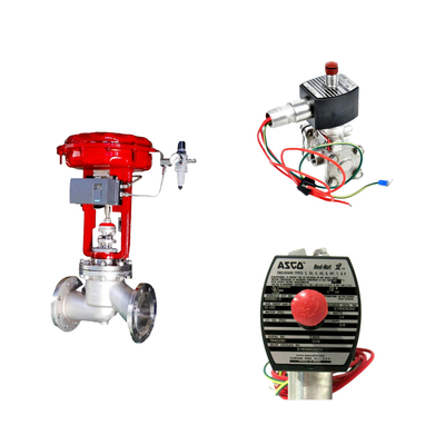 Η διάσημη Κίνα Pneumatic βαλβίδα ελέγχου με Masoneilan SVI2-21123121 positioner και ASCO βαλβίδα ηλεκτροσόκ