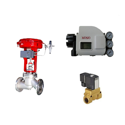 Πνευματικές βαλβίδες ελέγχου με Koso KGP5000 Smart Valve Positioner και Burkert 5404 Solenoid Valve