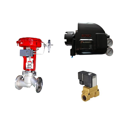 Πνευματικές βαλβίδες ελέγχου με Koso KGP5000 Smart Valve Positioner και Burkert 5404 Solenoid Valve