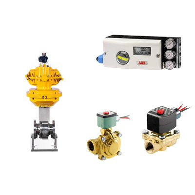 Πνευματική βαλβίδα ελέγχου με ABB TZIDC-200 Positioner και EMERSON ASCO210 2-Way Solenoid βαλβίδες