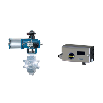 Πνευματική βαλβίδα με Spirax Sarco Smart Valve Positioner SP7-10-11 και Fisher 67CFR ρυθμιστή φίλτρου