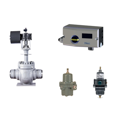 Πνευματική βαλβίδα με Spirax Sarco Smart Valve Positioner SP7-10-11 και Fisher 67CFR ρυθμιστή φίλτρου