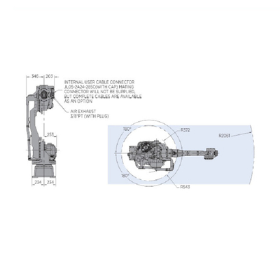 YASKAWA GP50 Βιομηχανικό Ρομπότ 50KG ωφέλιμο φορτίο ως αυτόματο χειριστή ως ρομποτικό βραχίονα 6 άξων