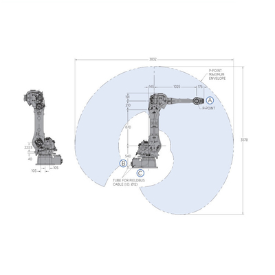 YASKAWA GP50 Βιομηχανικό Ρομπότ 50KG ωφέλιμο φορτίο ως αυτόματο χειριστή ως ρομποτικό βραχίονα 6 άξων