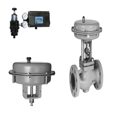 Η βαλβίδα Samson 3241 Globe και η βαλβίδα 3271 Pneumatic Actuator, εξοπλισμένες με τοποθετητή βαλβίδων εγχώριας παραγωγής.