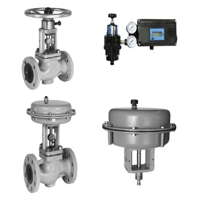 Η βαλβίδα Samson 3241 Globe και η βαλβίδα 3271 Pneumatic Actuator, εξοπλισμένες με τοποθετητή βαλβίδων εγχώριας παραγωγής.