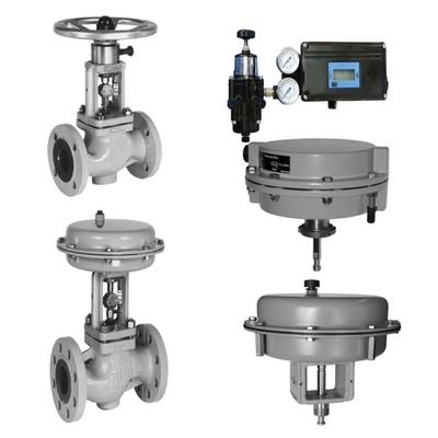 Η βαλβίδα Samson 3241 Globe και η βαλβίδα 3271 Pneumatic Actuator, εξοπλισμένες με τοποθετητή βαλβίδων εγχώριας παραγωγής.