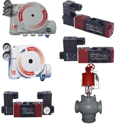Ελεγκτής βαλβίδας ροής Logix 3200MD, εξοπλισμένος με πνευματικό ενεργοποιητή και βαλβίδα SOLENOID DELIXE