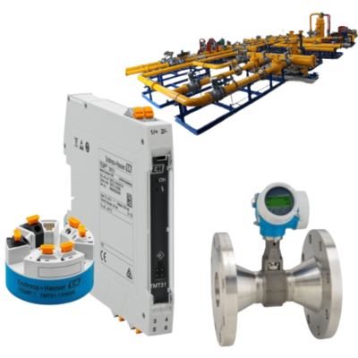 Decompression and cooling station equipped with an Endress+Hauser Proline Prowirl R 200 vortex flowmeter and an ITEMP TMT31 temperature transmitter