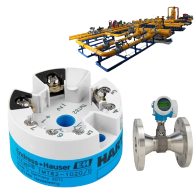 Endress+Hauser Proline Prowirl O 200 vortex flowmeter and ITEMP TMT82 HART 7 temperature transmitter with flow control valve assembly