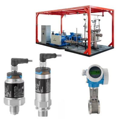 Natural gas valve assembly with Endress+Hauser Proline Prowirl D 200 vortex flowmeter and Cerabar PMC21 pressure transmitter sensor