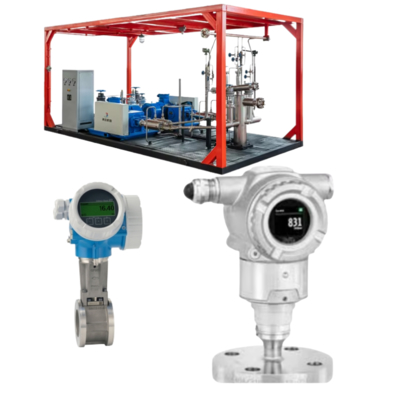 Flow control valve assembly with Endress+Hauser Proline Prowirl D 200 vortex flowmeter and Cerabar PMP50 pressure transmitter