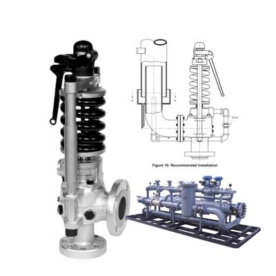 Ενοποιημένη βαλβίδα ασφαλείας Maxiflow με ελατήριο για ατμό υψηλής θερμοκρασίας με API 526 Standard