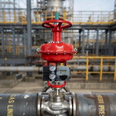 Βαλβίδα ελέγχου με έξυπνο ελεγκτή θέσης βαλβίδας Baker Hughes Masoneilan SVI2-21123121 SVI2-21123121 με πνευματικό ενισχυτή YTC YT-200