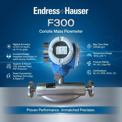 Endress+Hauser Proline Promass F 300 8F3B40 8F3B80 Μετρητής ροής μάζας Coriolis Μετρητής ροής μάζας