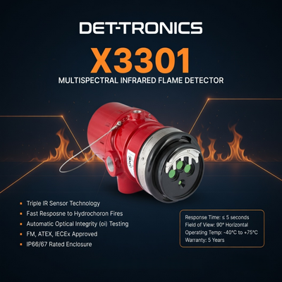 DET-TRONICS X3301 Multispectrum IR Flame Detector Intelligent Industrial Flame Detector IR Flame Detector