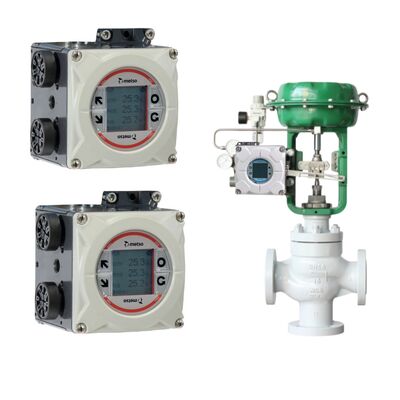 Σαγκάη Lanlin Πνευματική τριών κατευθύνσεων βαλβίδα ελέγχου με Valmet Me-tso Neles NDX έξυπνο ελεγκτή βαλβίδας