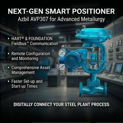 Αζμπίλ AVP307 Ψηφιακός ΧΑΡΤ Πνευματικός Θέμας Βαλβίδας με 4-20 mA DC εισροή και ±1,0% ακρίβεια F.S.
