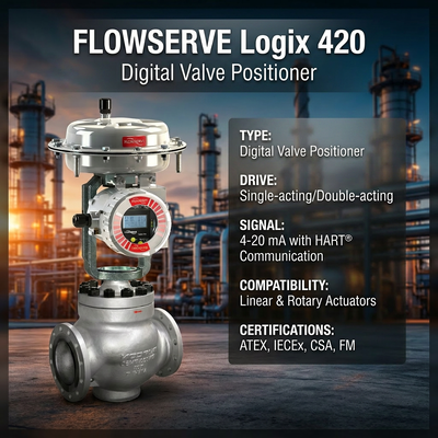 Φλοουσερβ Digital HART Positioner Logix 420 520MD 3200MD 3800 Intelligent Valve Vositioner Εταιρεία προσαρμοσμένων βαλβίδων