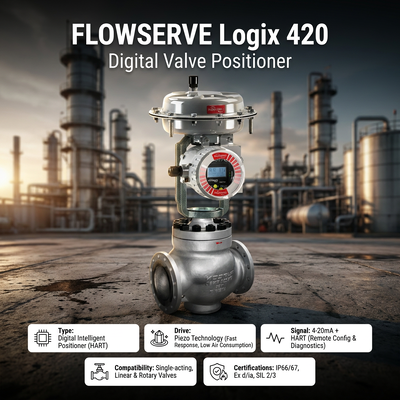 Flowserve Digital HART Positioner Logix 420 520MD 3200MD 3800 Intelligent Valve Vositioner Factory Customized Valves