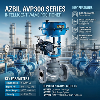 Αζμπίλ AVP307 Ψηφιακή HART Ηλεκτροπνευματική θέση βαλβίδας ελέγχου F-isher