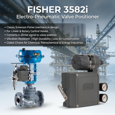 Αρχικό E-merson F-isher 3582i Ηλεκτροπνευματική θέση βαλβίδας με 582i μετατροπέα 4-20mA