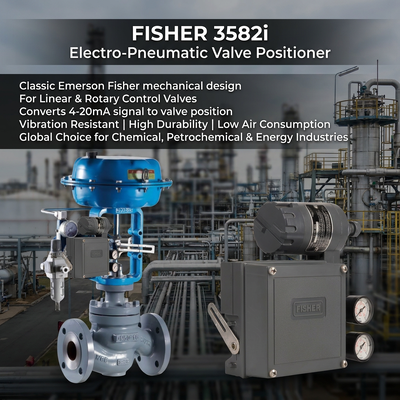 F-isher 3582i Μηχανικός ηλεκτροπνευματικός ελεγκτής θέσης βαλβίδας OEM