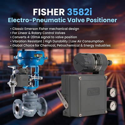 F-isher 3582i Μηχανικός ηλεκτροπνευματικός ελεγκτής θέσης βαλβίδας OEM