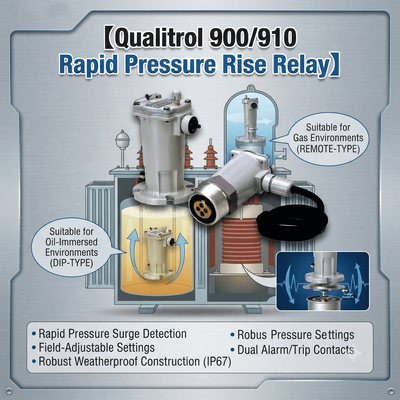 Qualitrol 900 910 Rapid Pressure Rise Relay Transformer Protection Oil Filled Transformer Pressure Monitoring Sudden Pressure Relay