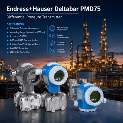 Endress Hauser Deltabar PMD75 4-20 mA HART Έξυπνος αισθητήρας διαφορικής πίεσης Διαφορικός πομπός πίεσης