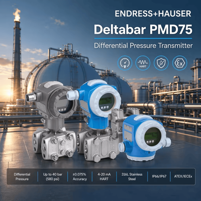 Endress+Hauser Deltabar PMD75 HART 4-20mA Αισθητήρας πίεσης Μέσο διεργασίας Διαφορετικός πομπός πίεσης E+H